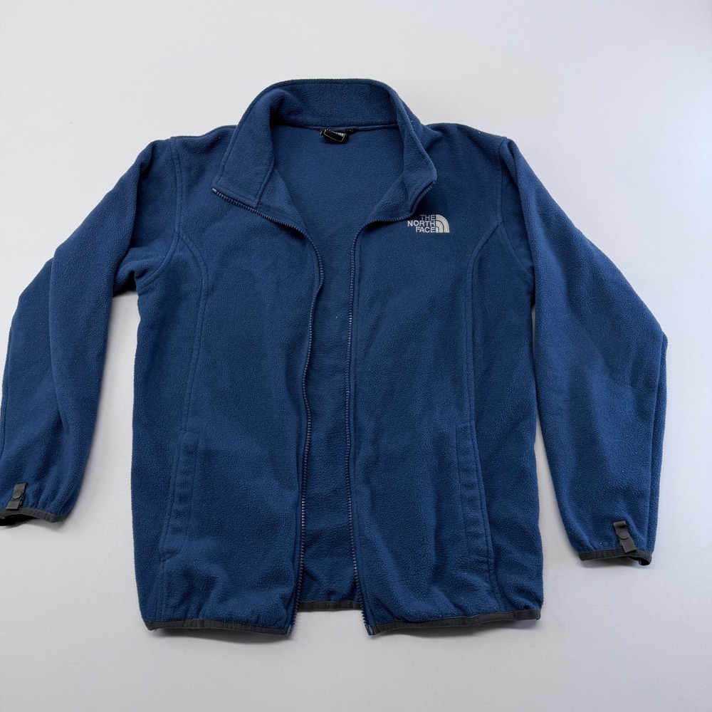 The North Face Boys XL Blue Full Zip Fleece Jacket Mock Neck Outdoor Layer